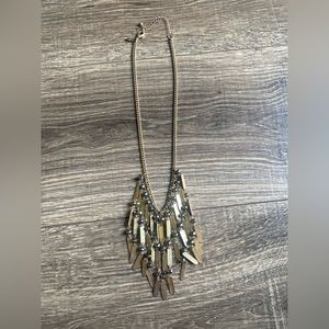 New York and Company gold toned  statement necklace with adjuster